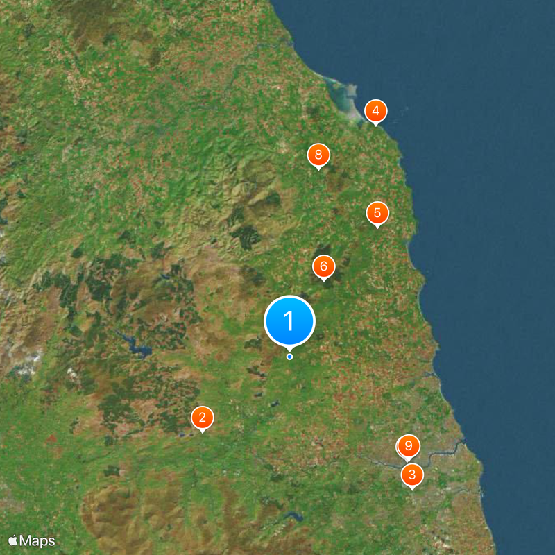 Northumberland Karte