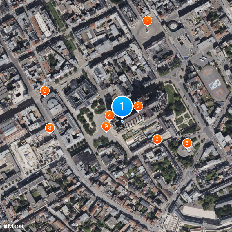 Katedra w Reims Mapa