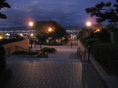 At night