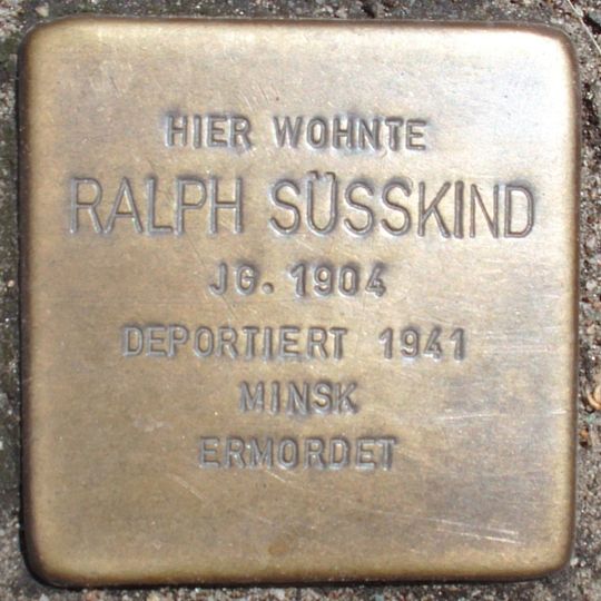 Stolperstein dedicated to Ralph Süsskind