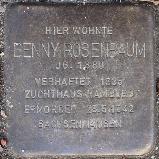 Stolperstein en memoria de Benny Rosenbaum