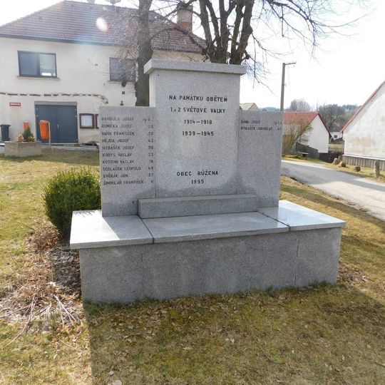 World wars memorial in Růžená