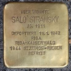 Stolperstein à la mémoire de Salo Stransky