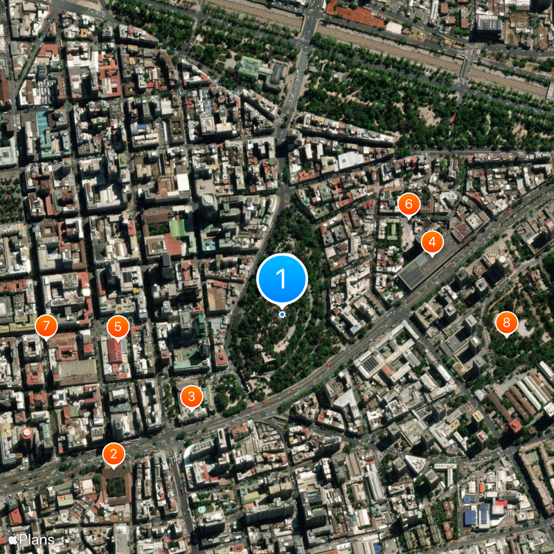 Colline Santa Lucia de Santiago Carte