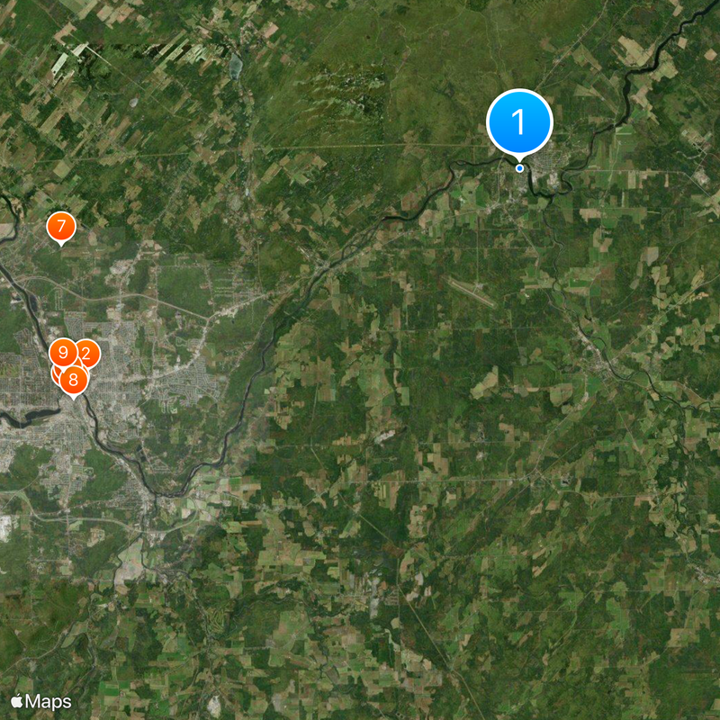 Eastern Townships Map