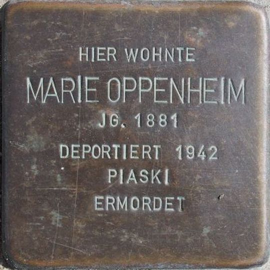 Stolperstein dedicated to Marie Oppenheim