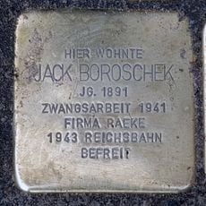 Stolperstein dedicated to Jack Boroschek