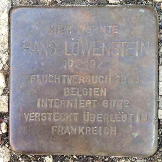 Stolperstein en memoria de Hans Löwenstein