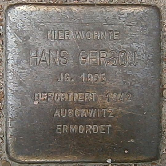Stolperstein dedicated to Hans Gerson