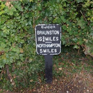 Milepost Beside Towpath Of Grand Union Canal Near Junction With Northampton Arm