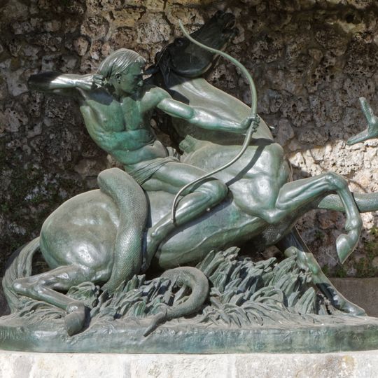 Indian hunter surprised by a boa