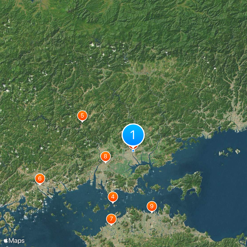 Préfecture d'Okayama Carte