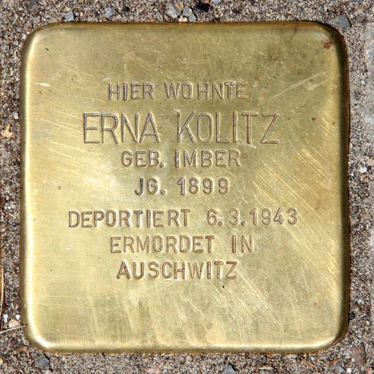 Stolperstein dedicated to Erna Kolitz