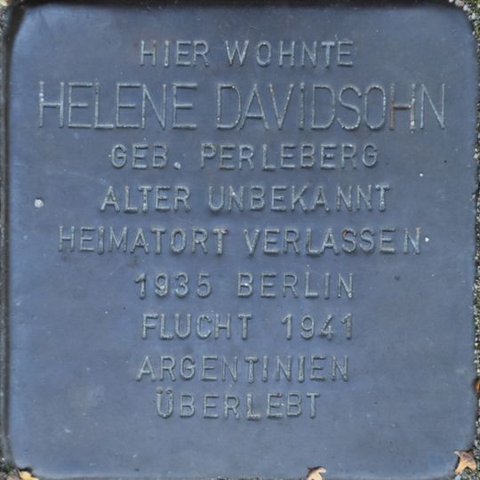 Stolperstein dedicated to Helene Davidsohn