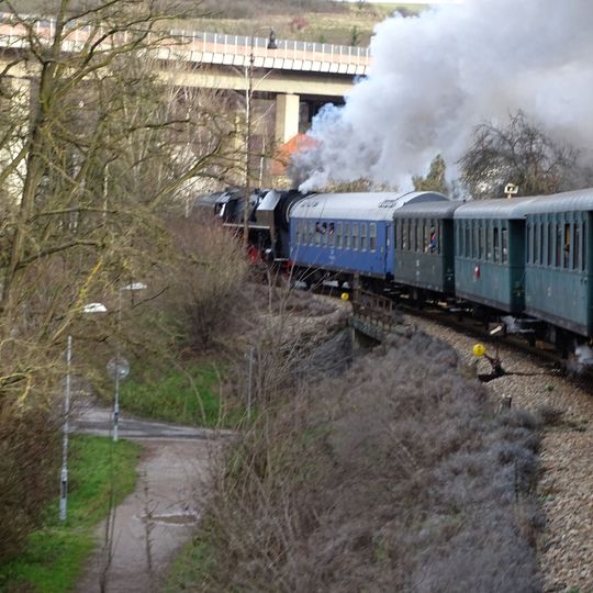 Railway bridge over Hostímská street