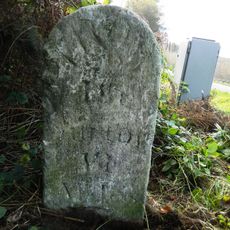 Milestone, dual carriageway, S-bound lay-by, half mile E of Marley Head