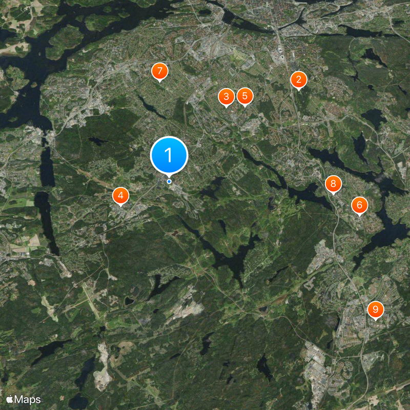 Comuna da Huddinge Mapa