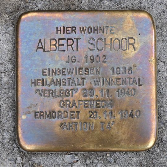 Stolperstein à la mémoire d’Albert Schoor