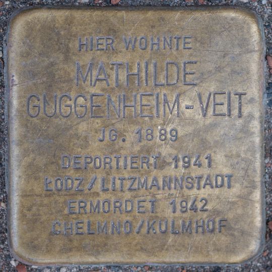 Stolperstein dedicated to Mathilde Guggenheim-Veit