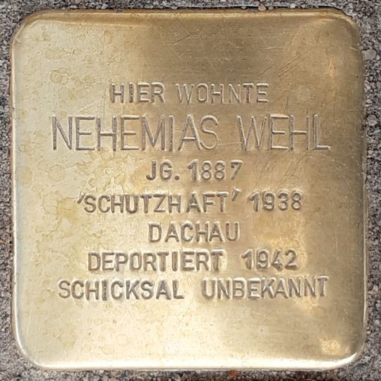 Stolperstein dedicated to Nehemias Wehl