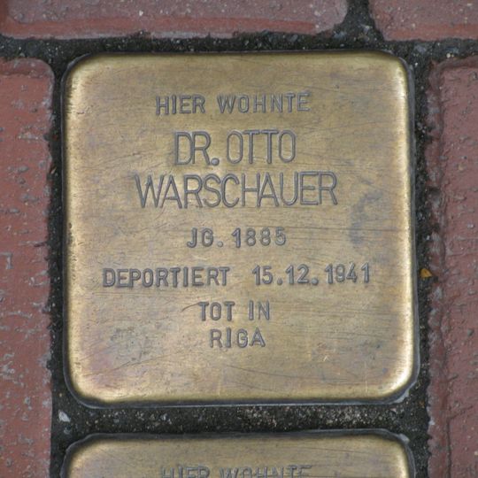 Stolperstein à la mémoire d’Otto Warschauer