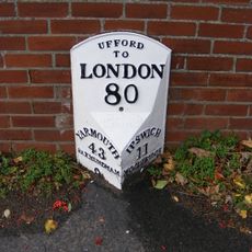 Milestone, N end of Ufford, by Hill Farm
