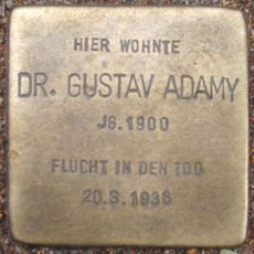 Stolperstein dedicated to Gustav Adamy