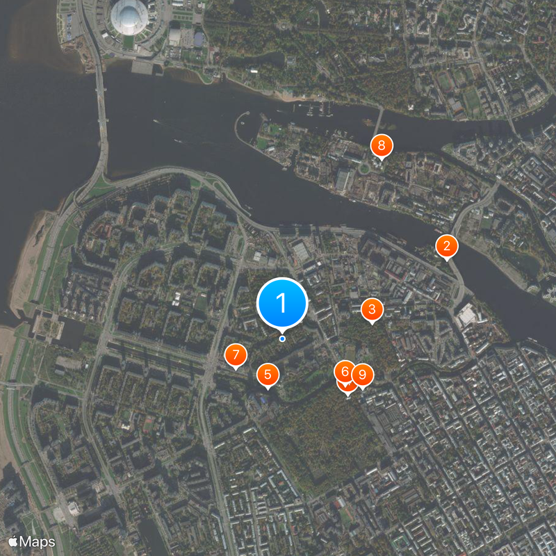 Dekabristov Island Map
