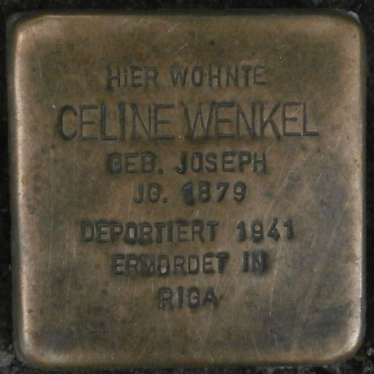 Stolperstein dedicated to Celine Wenkel