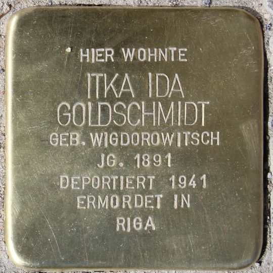 Stolperstein en memoria de Itka Ida Goldschmidt