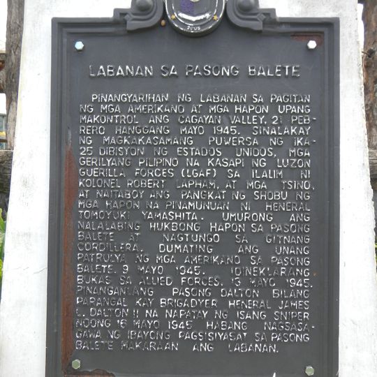 Battle of Balete Pass historical marker