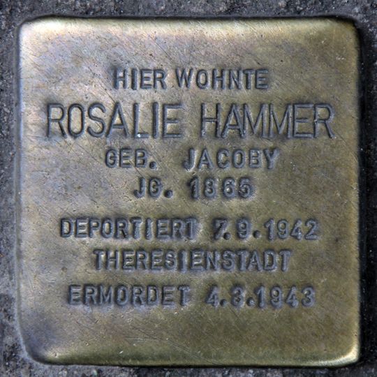 Stolperstein dedicated to Rosalie Hammer