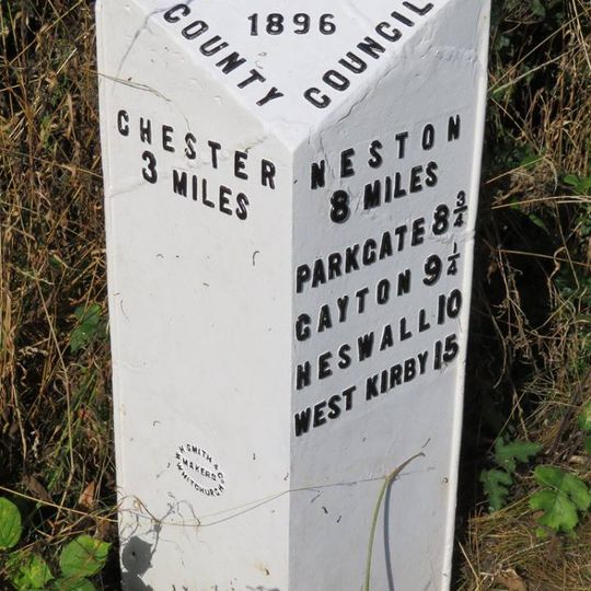 Milepost, E of Overwood Lane jcn