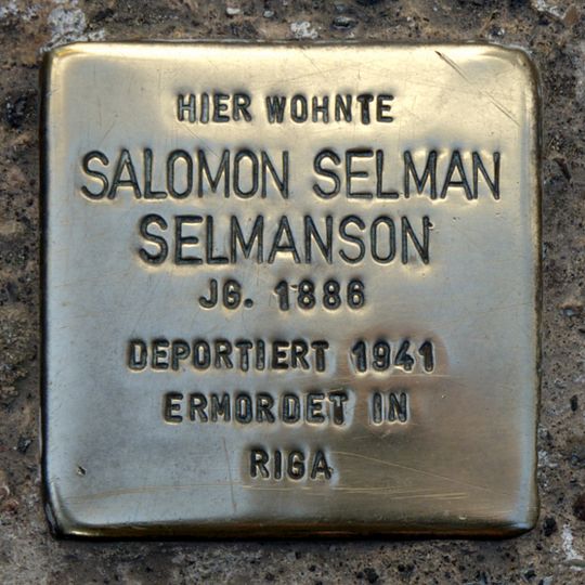 Stolperstein en memoria de Salomon Selman Selmanson