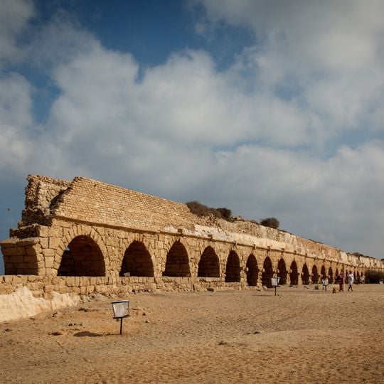 Ancient Roman aqueduct in Caesarea Maritima