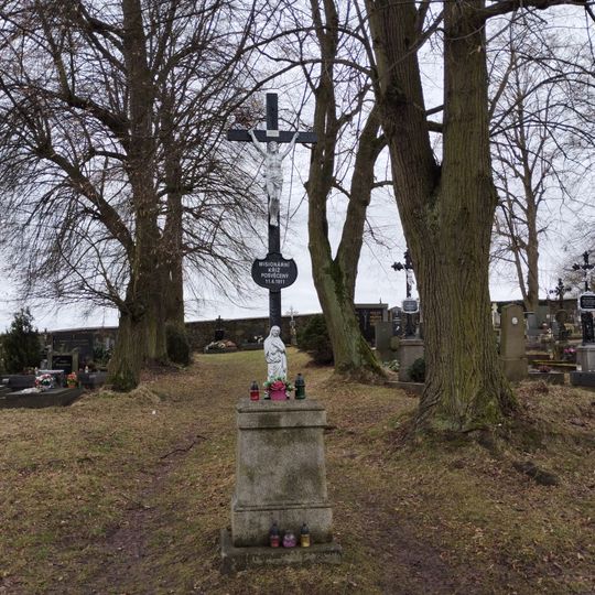 Misijní kříž v Boroticích na hřbitově