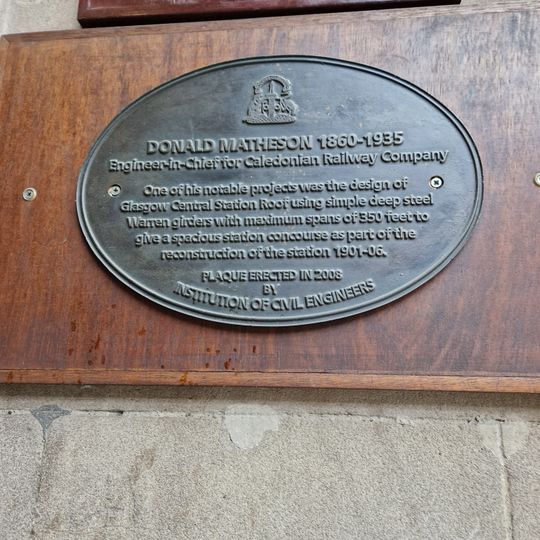 Commemorative plaque to Donald Matheson
