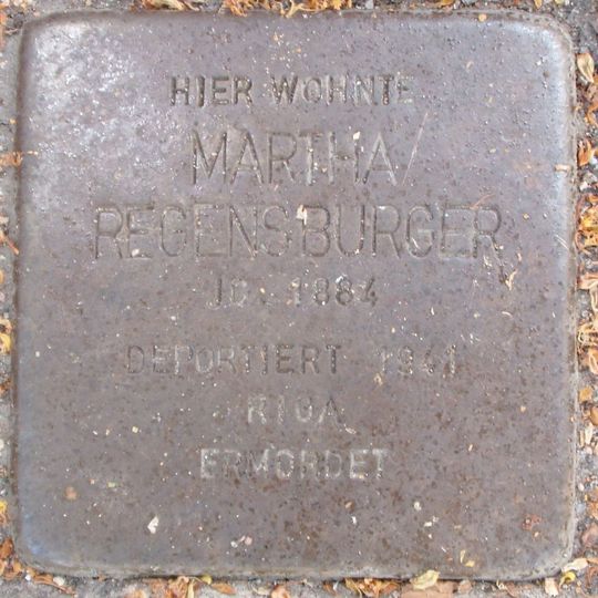 Stolperstein dedicated to Martha Regensburger