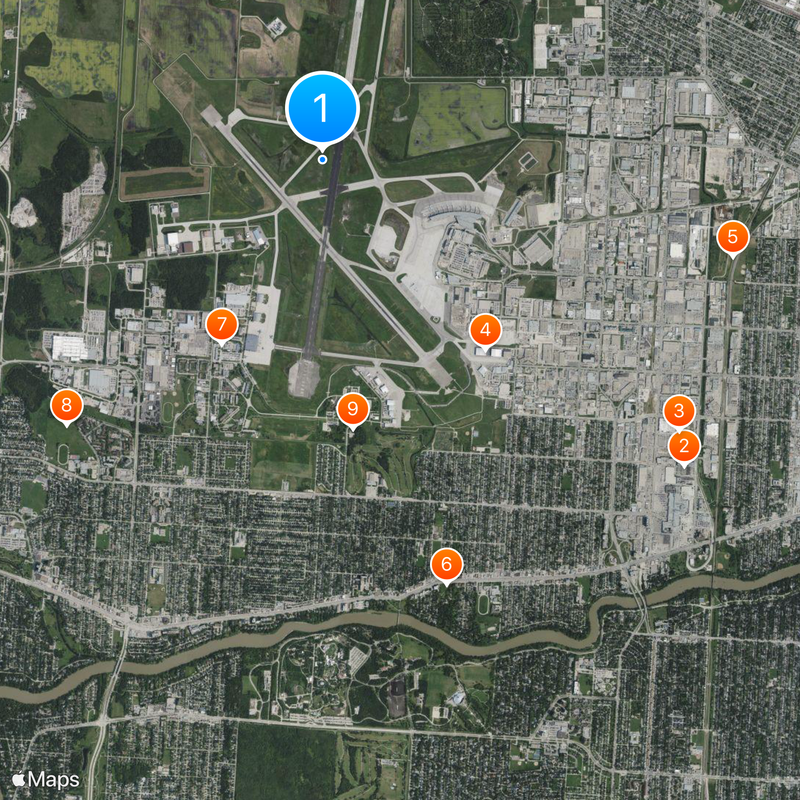 Winnipeg James Armstrong Richardson International Airport Map