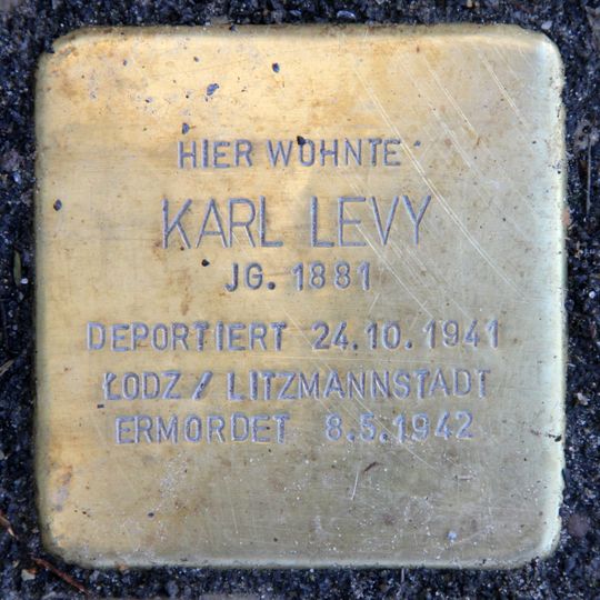 Stolperstein dedicated to Karl Levy
