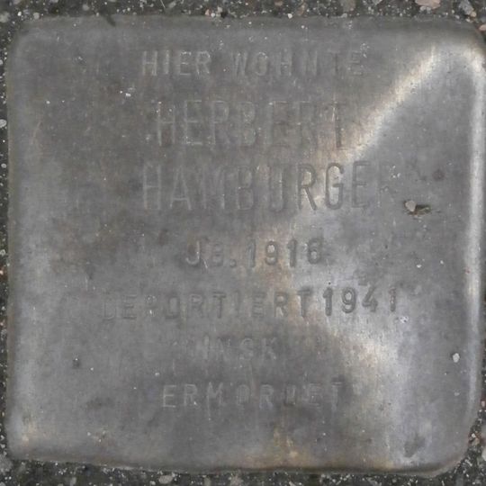 Stolperstein dedicated to Herbert Hamburger