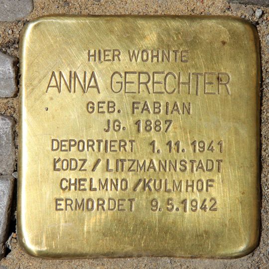 Stolperstein en memoria de Anna Gerechter