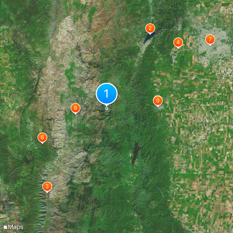 Quebrada del Condorito National Park Map