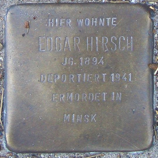 Stolperstein à la mémoire d’Edgar Hirsch