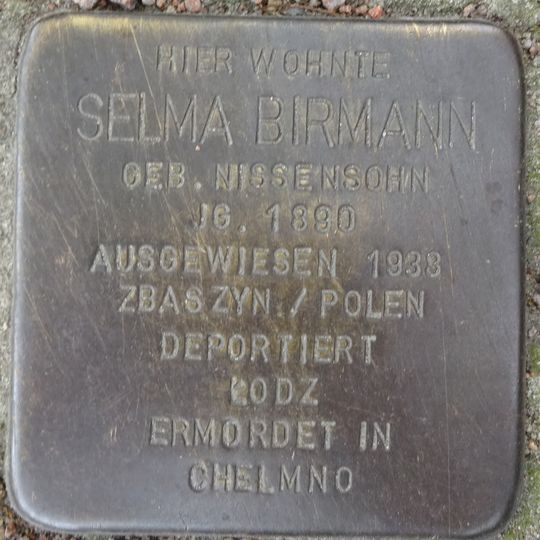 Stolperstein à la mémoire de Selma Birmann