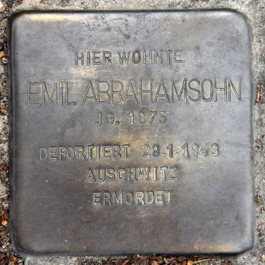 Stolperstein em memória de Emil Abrahamsohn