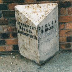 Milepost, Wellington Road, Hazel Grove, just N of studios