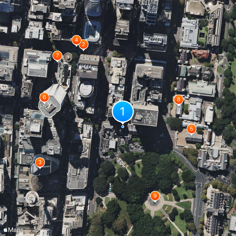 St James’ Church, Sydney Map