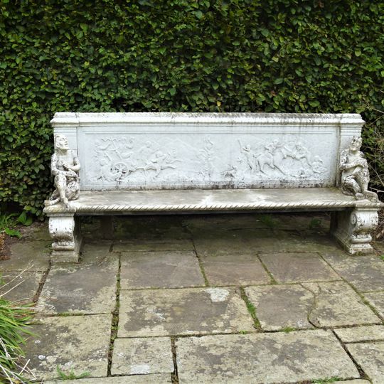Garden Seat, In Herbaceous Garden, At Anglesey Abbey