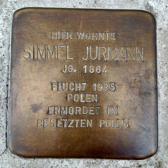 Stolperstein en memoria de Simmel Jurmann